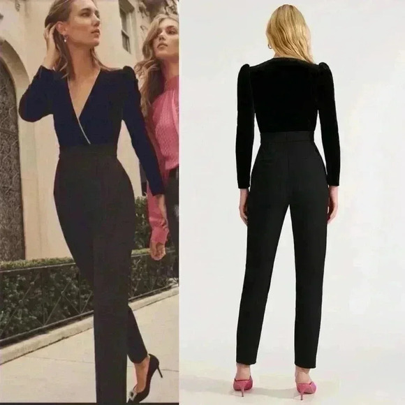 NWT Veronica Beard Cleo Crystal-embellished Velvet Crepe Jumpsuit Size … - Picture 14 of 14